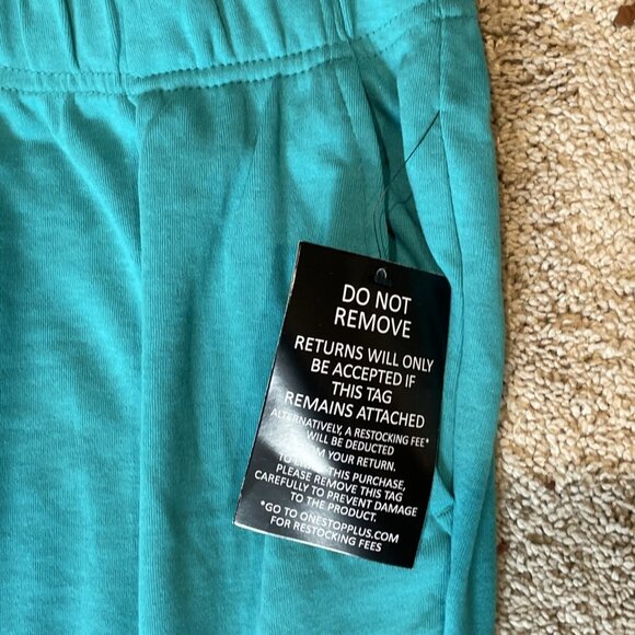 Woman Within Pull On Pants Size 5X Turquoise Elastic Stretch Athleisure Comfort - Picture 4 of 12